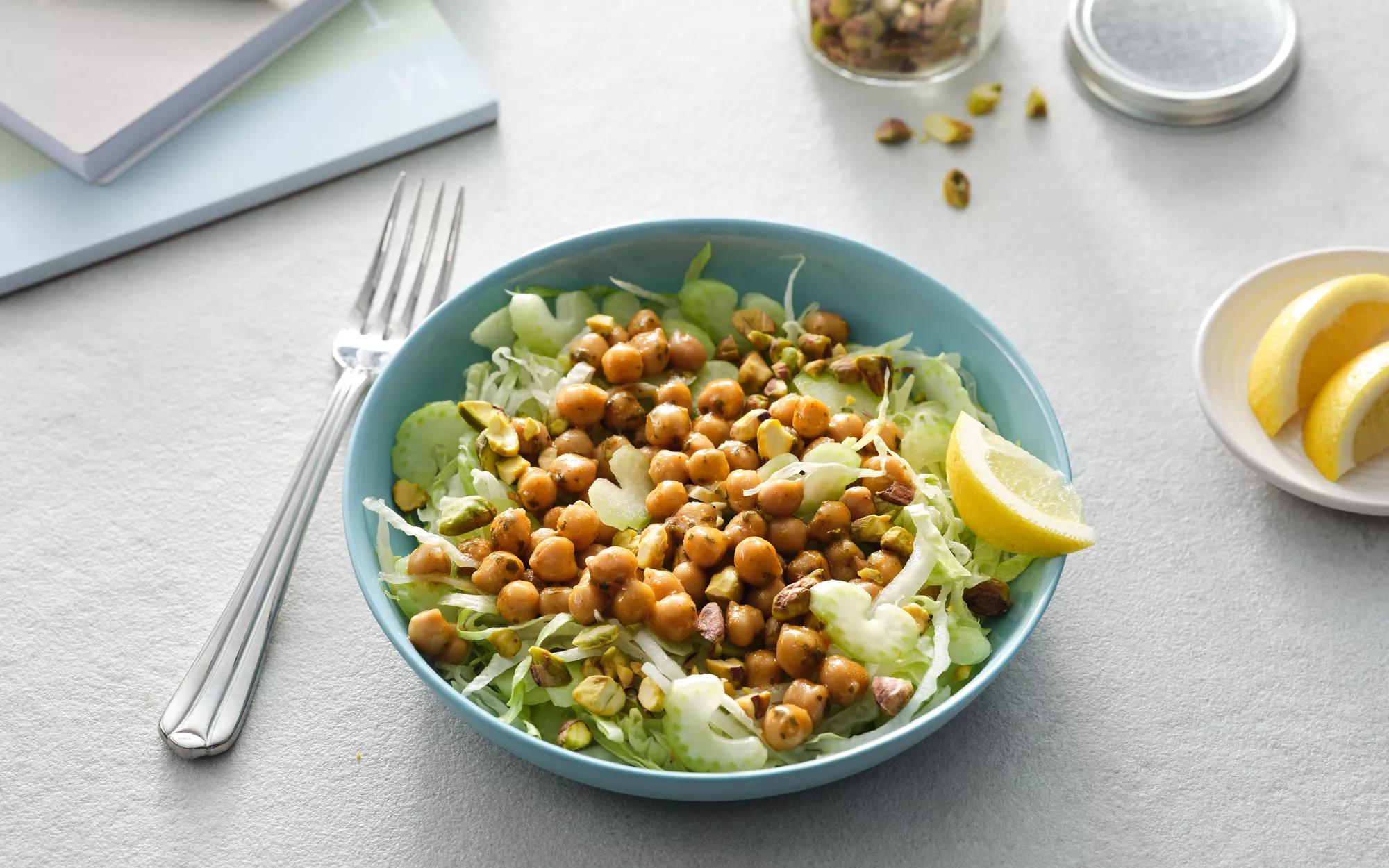 Tahini Chick Pea And Pistachio Salad Edgell