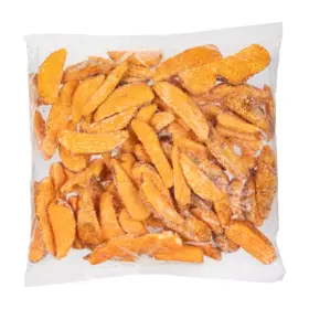 Simplot SeasonedCRISP® Delivery+® Savory Battered 6 Cut Crinkle Cut Wedges, Skin On, Front Innerpack