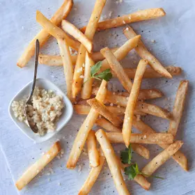 Straight Cut Fries, Skin On, Styled