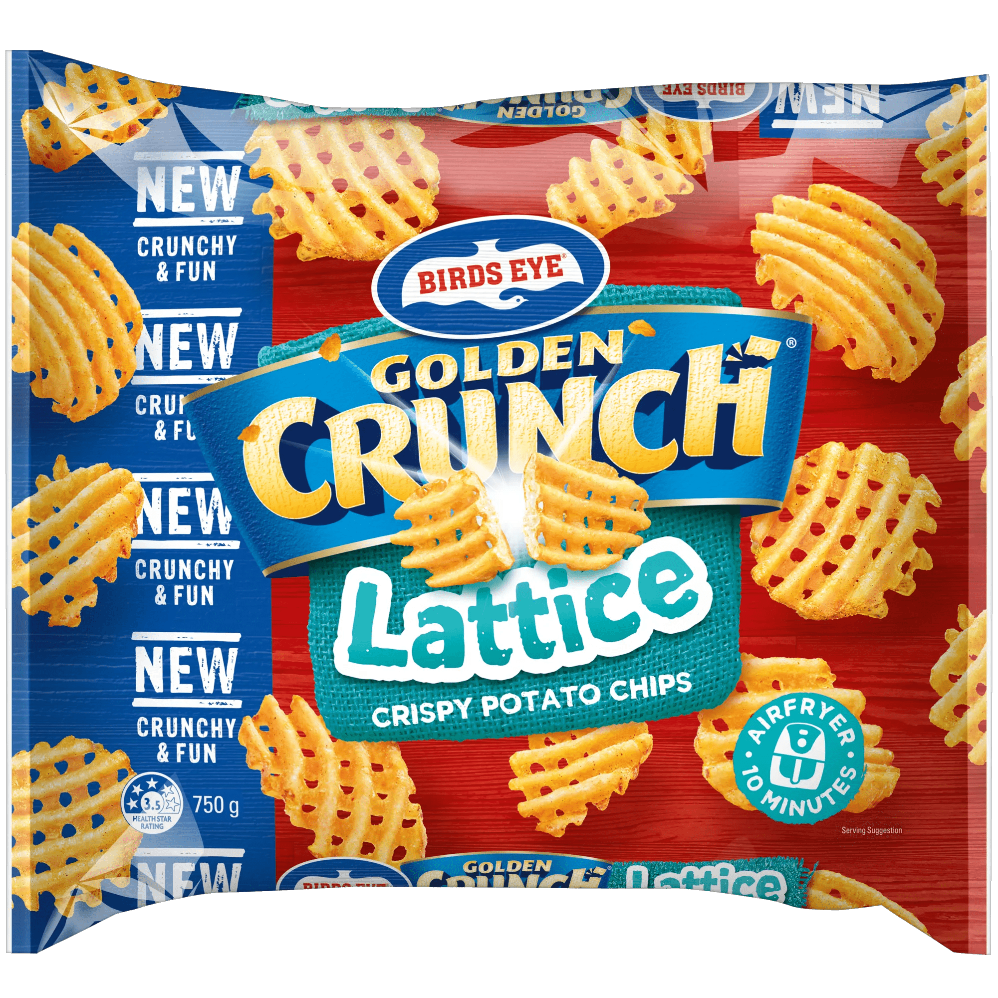 Birds Eye Golden Crunch Lattice Chips 750g Bagged