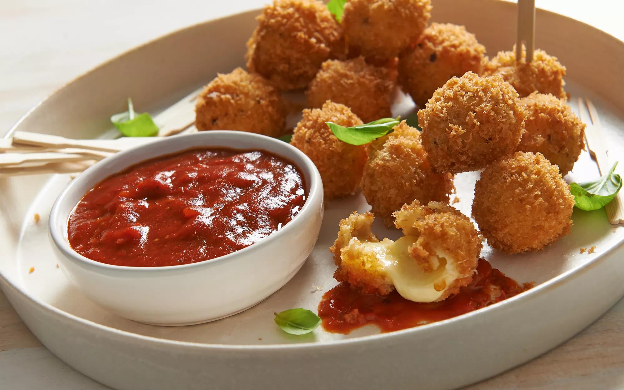 Fried Bocconcini With Parmigiana Sauce