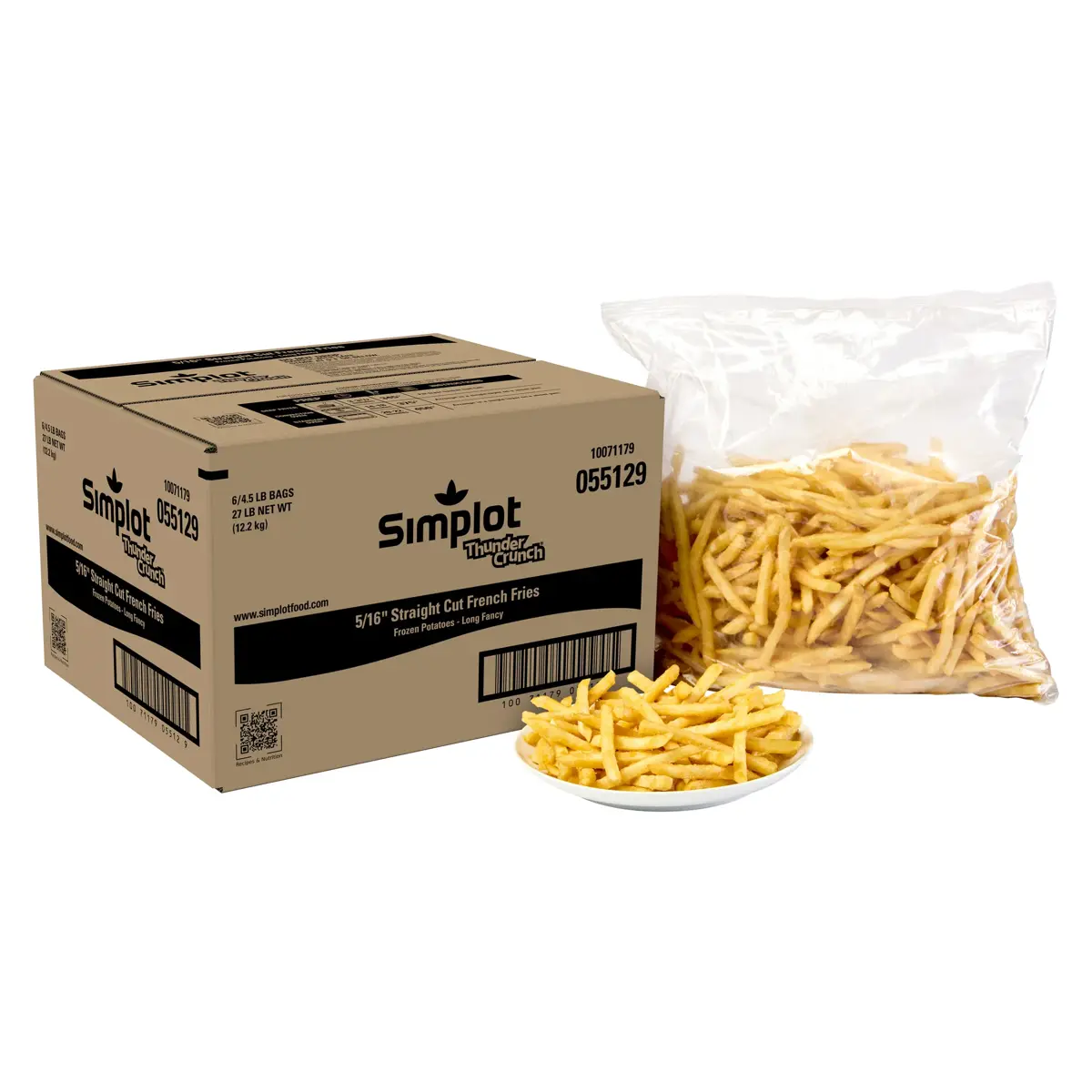 Simplot Thunder Crunch® Fries 5/16" Battered Straight Cut Fries, Estilo