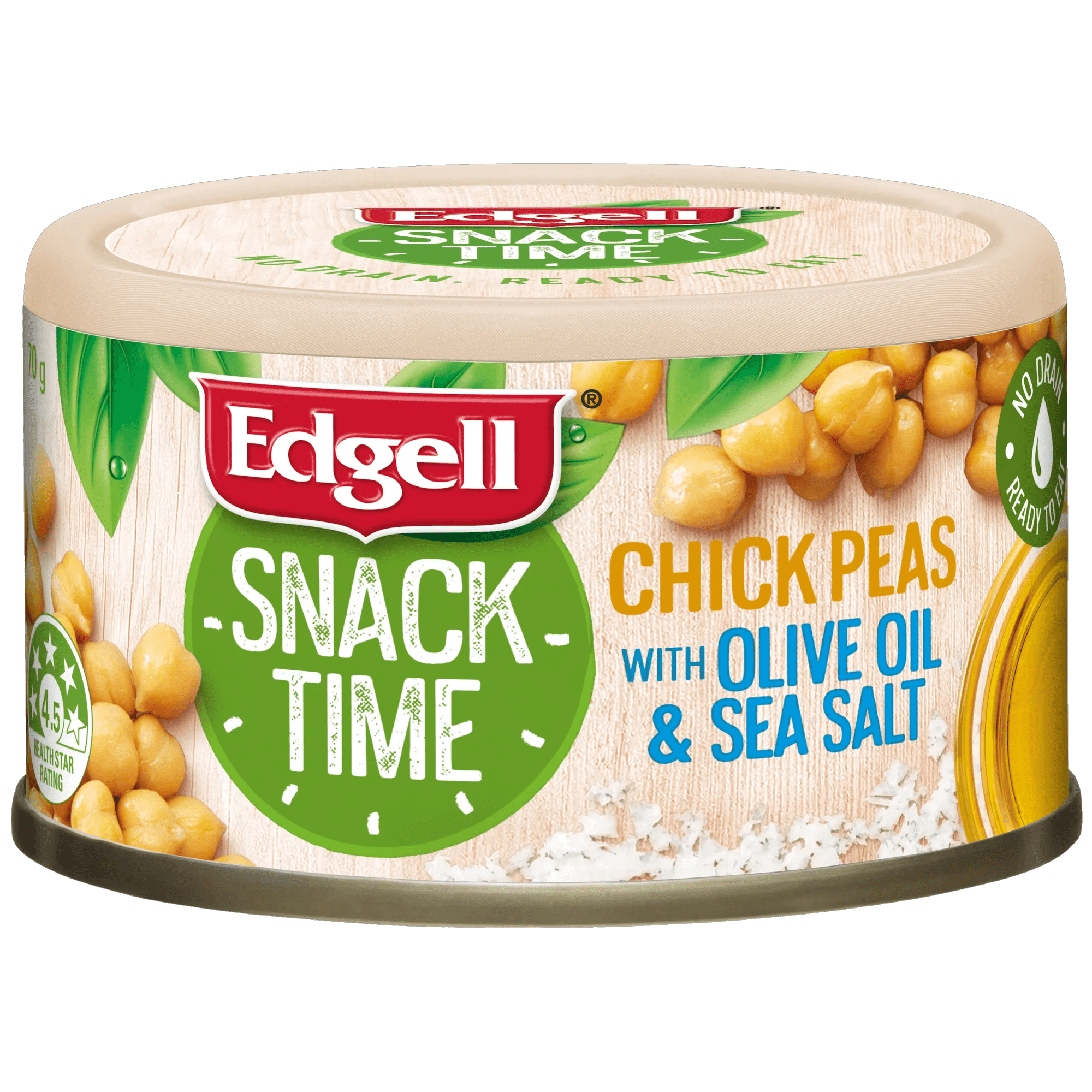 Edgell Chick Peas with Olive Oil and Sea Salt 70g, Can