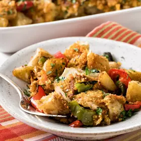 Simplot RoastWorks® Combinación de pimientos y cebollas sin condimentar rostizados a la llama RTE, En uso