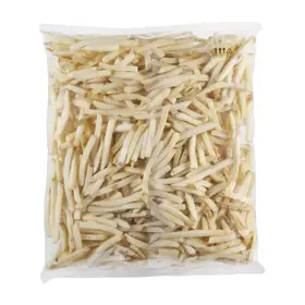 Simplot Megacrunch® Fries Papas a la francesa con cobertura y corte recto, con cáscara, Reverso del paquete