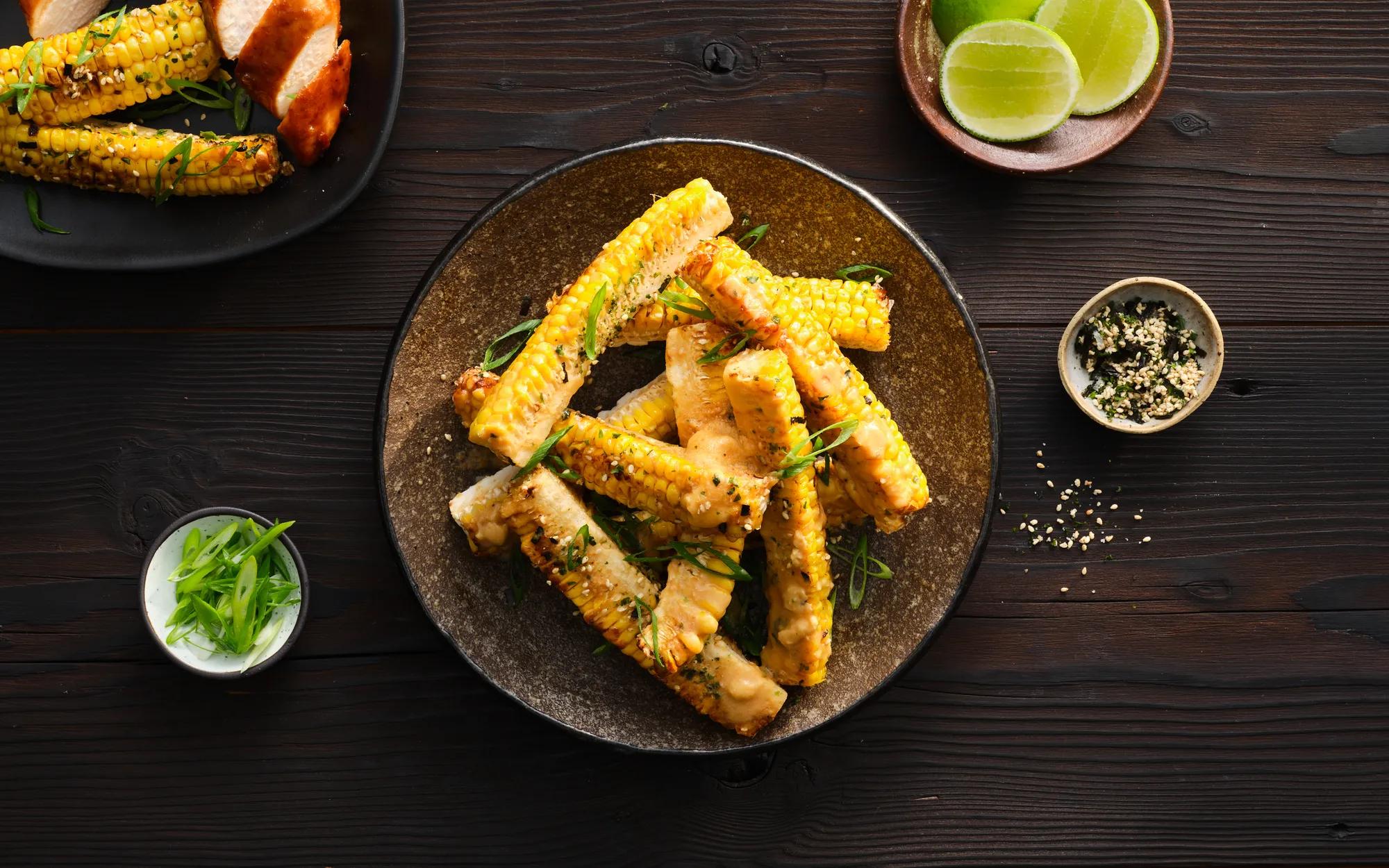 Miso Butter Corn Ribs with Ginger Chicken | Leggo's