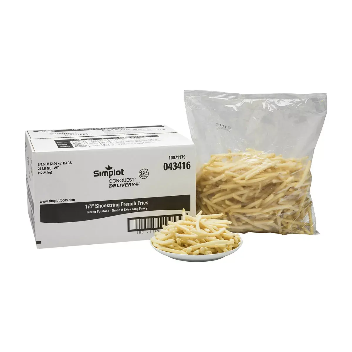 Simplot Conquest® Delivery+® Clear Coated Shoestring Fries, Styled