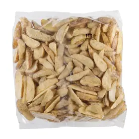Simplot SeasonedCRISP® Fries Crema agria y cuñas de cebollines de 10 cortes, con cáscara, Reverso del paquete