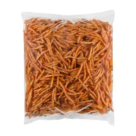 Simplot SeasonedCRISP® Fries Papas a la francesa corte en juliana con rebozado búfalo, con cáscara, Frente del paquete