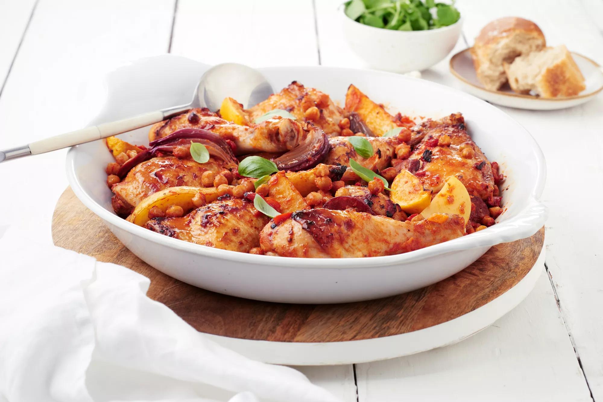 Chicken, Chorizo & Chick Pea Bake