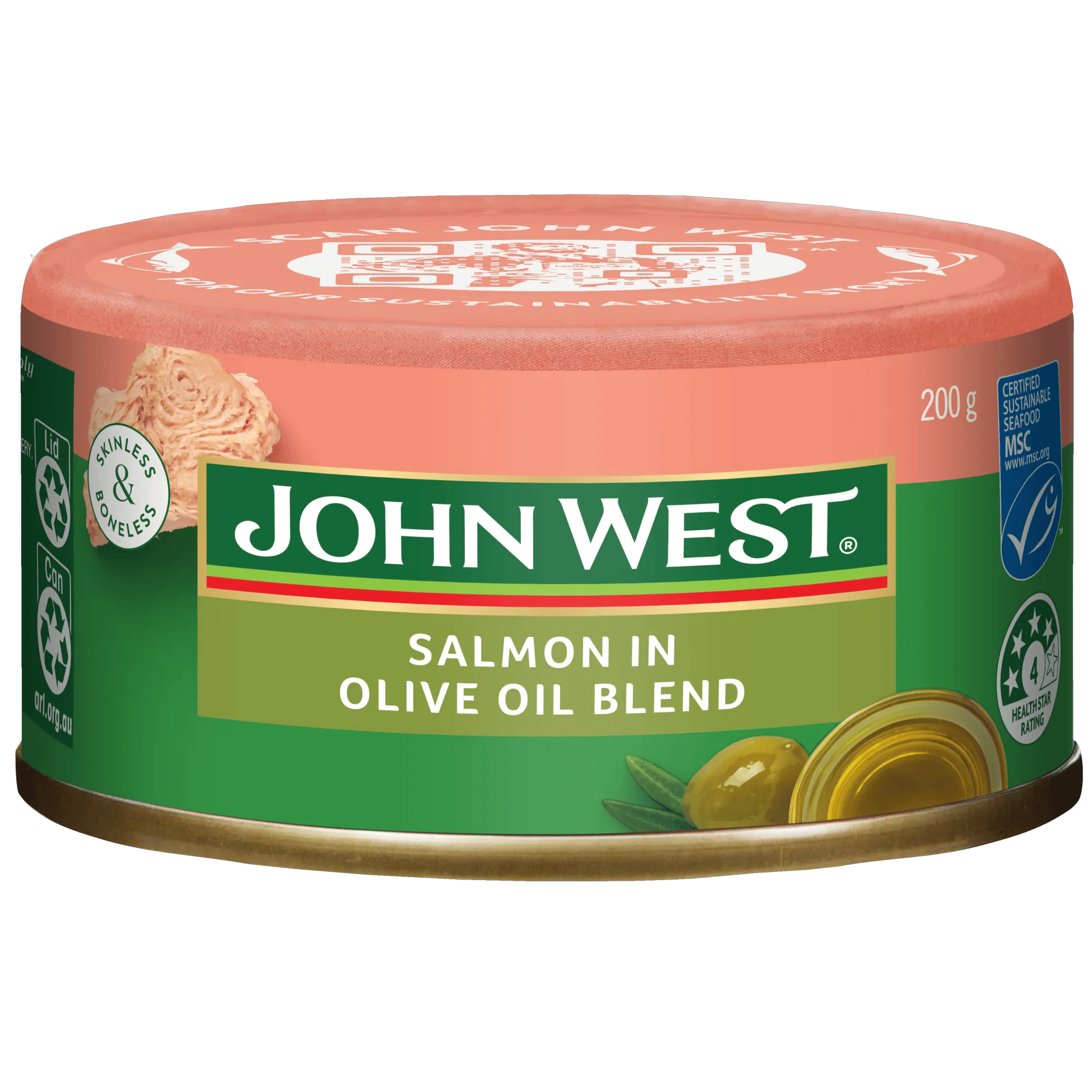 John West Salmon Olive Oil Blend 200g, Can