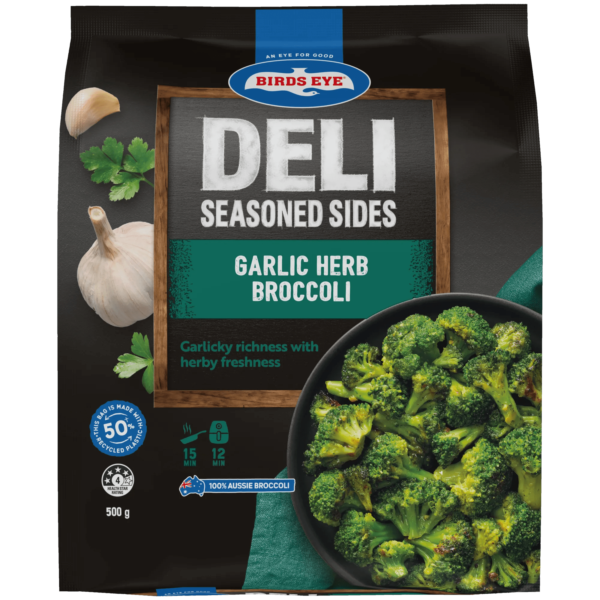 Birds Eye Deli Garlic Herb Broccoli 500g Bagged