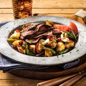 Simplot RoastWorks® Roasted Herb and Garlic Russet Potatoes, Styled