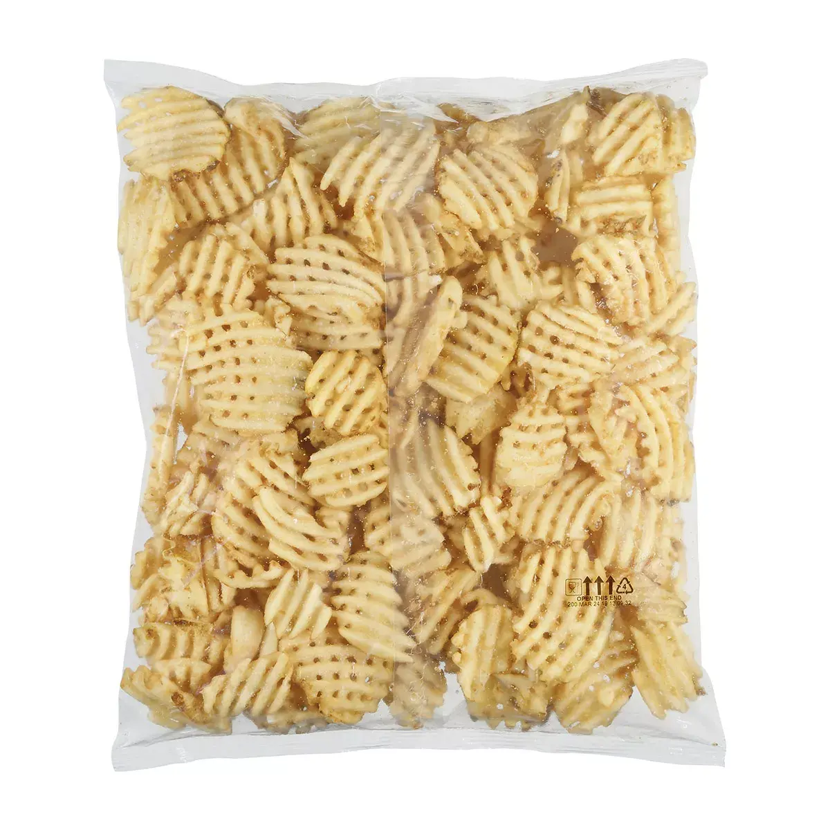 Simplot Megacrunch® Fries Battered Lattice Cut Fries, Skin On, Back Innerpack
