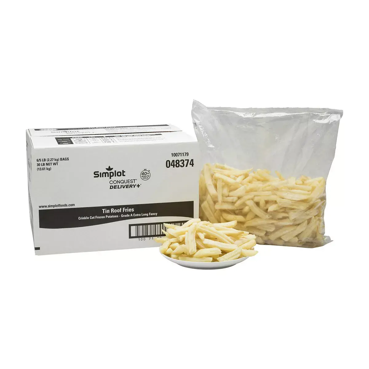Simplot Conquest® Delivery+® Clear Coated Tin Roof™ Fries, Styled