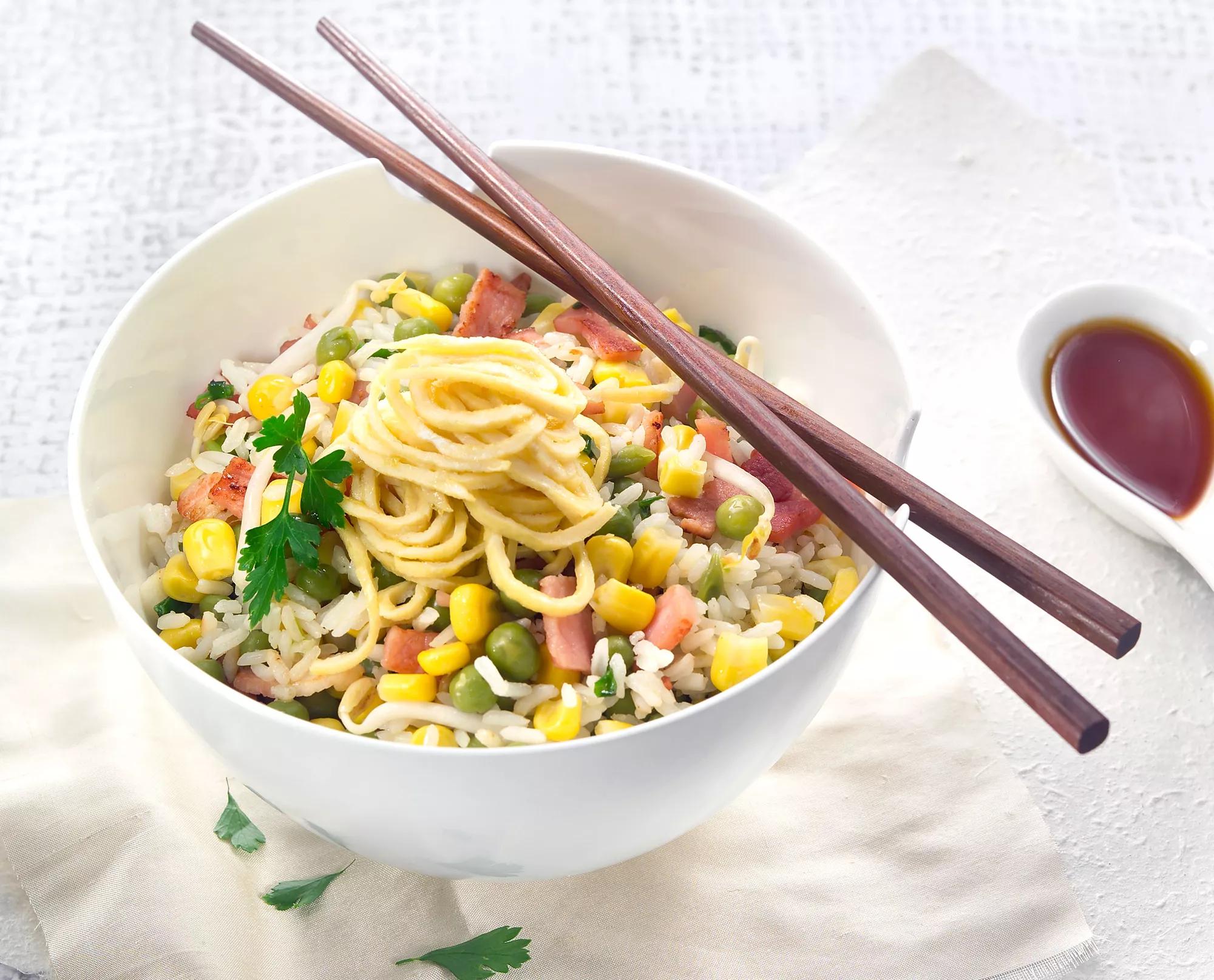 Fried Rice With Peas & Corn