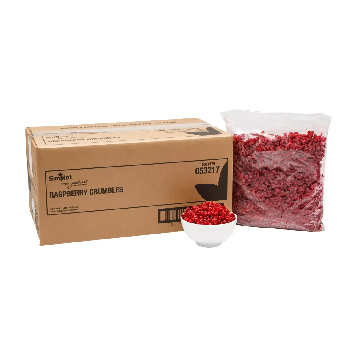 Simplot Simple Goodness™ Raspberries, IQF Crumbles, Styled