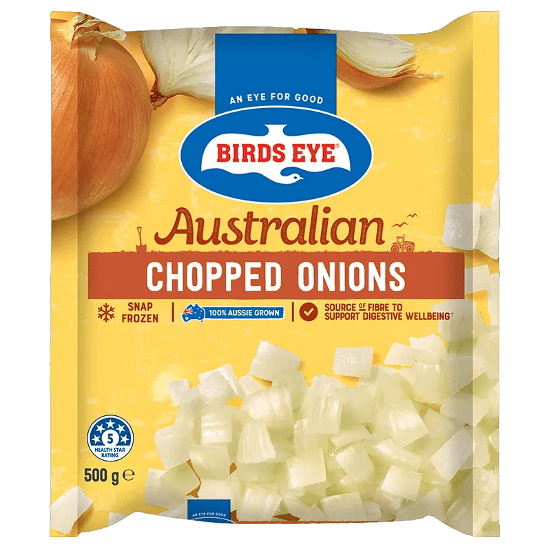 Birds Eye Frozen Chopped Onions 500 Grams Bagged