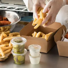 Simplot Conquest® Delivery+® Clear Coated Crinkle Cut Fries, In Use