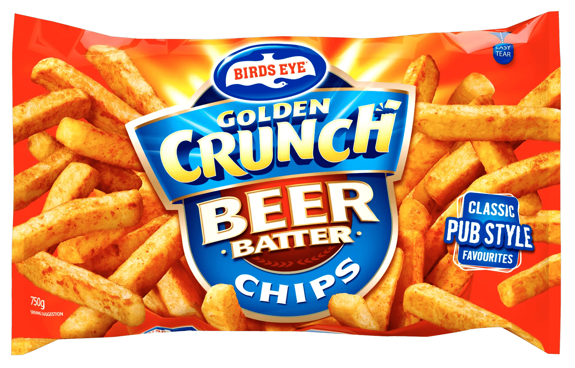 Birds Eye Golden Crunch Beer Batter Chips 750 grams bagged