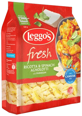 Leggos Ricotta Spinach Agnolotti with Parmesan 630 grams bagged
