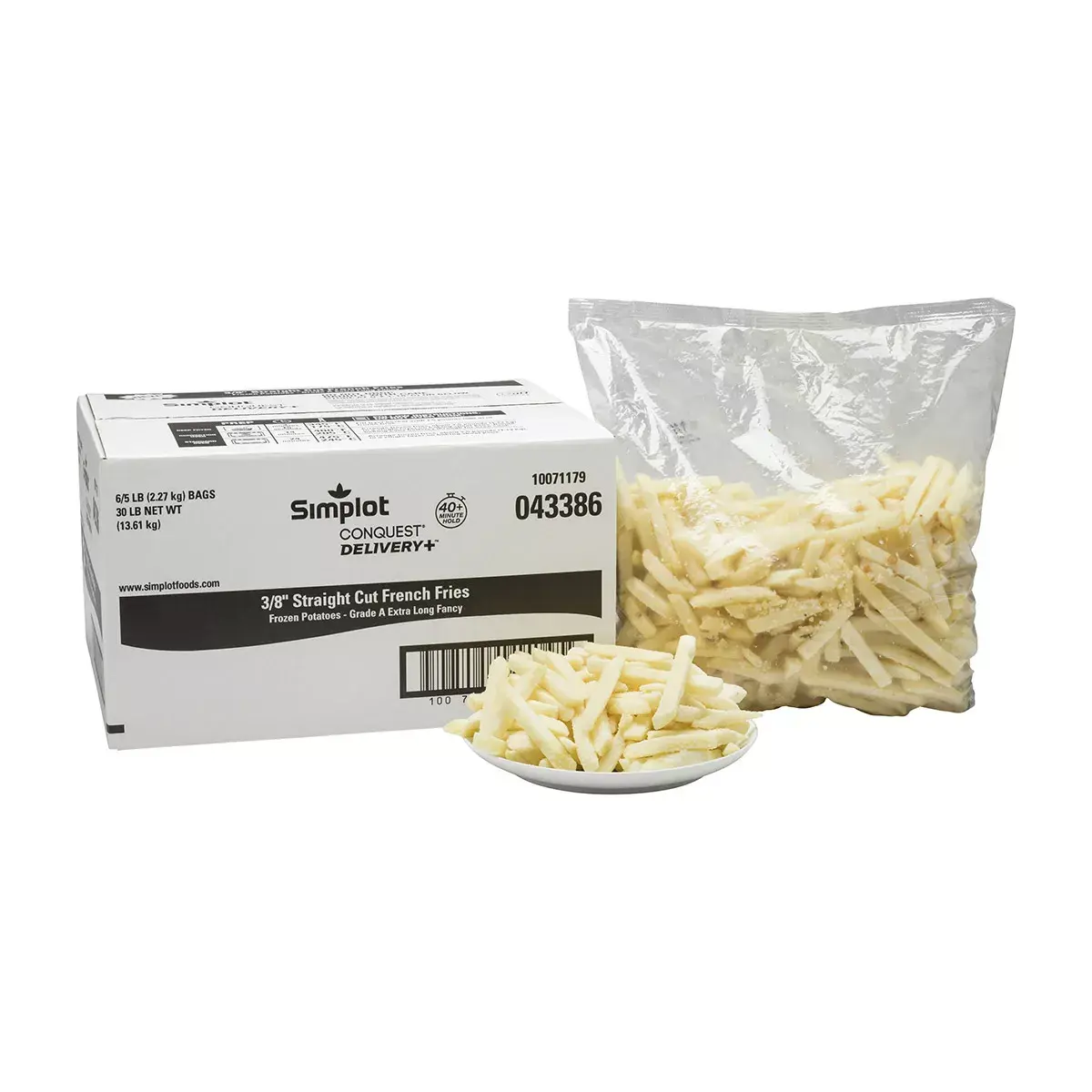 Simplot Conquest® Delivery+® Clear Coated Straight Cut Fries, Styled