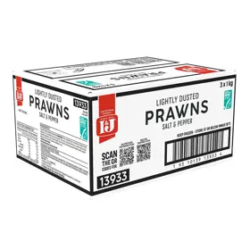 I&J® Lightly Dusted Salt & Pepper Tail On Prawns, Styled