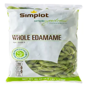 Simplot Simple Goodness™ Whole Edamame, Front Innerpack