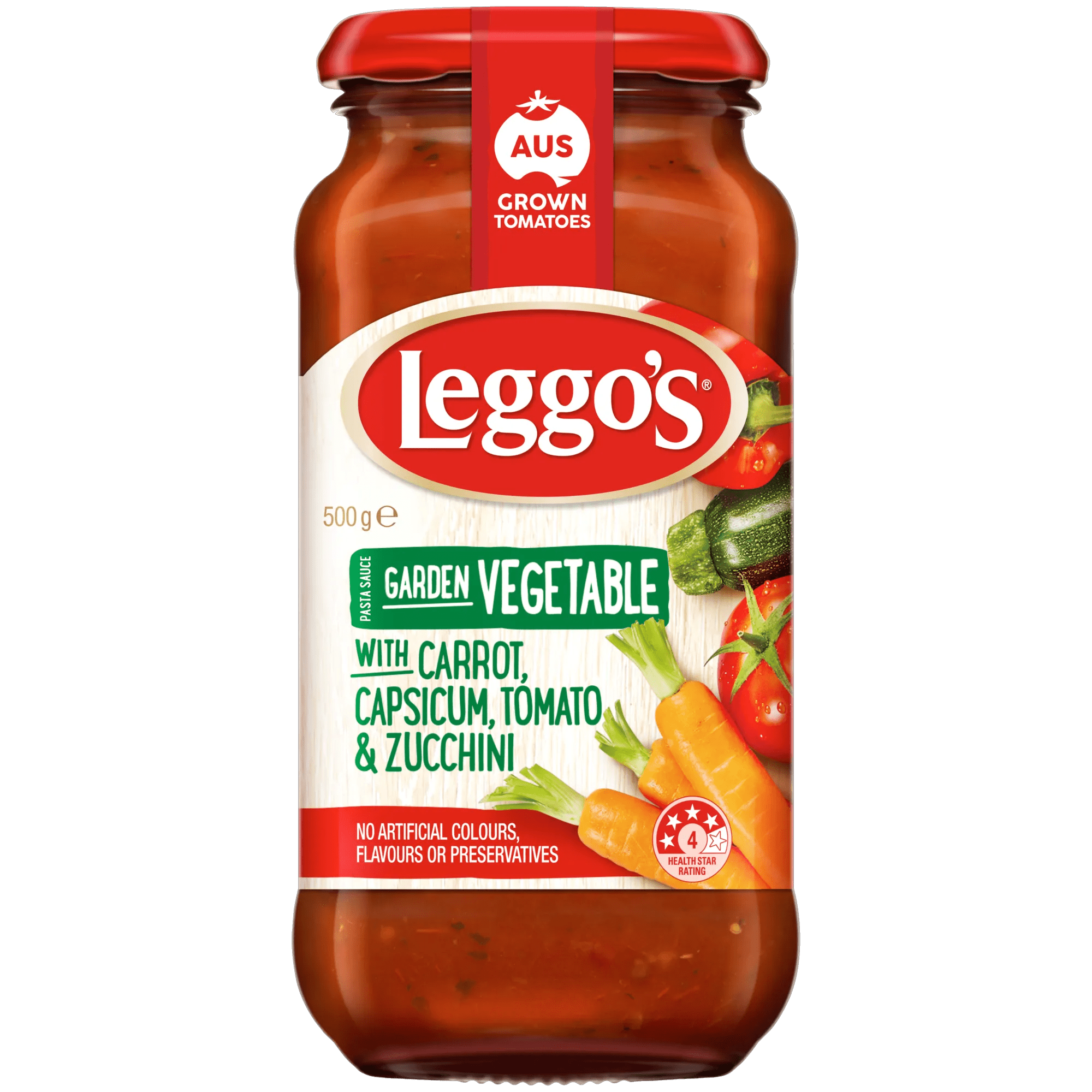 Leggos Pasta Sauce Garden Vegetable 500 grams jarred