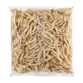Simplot Conquest® Fries Papas a la francesa corte recto con cobertura transparente, con cáscara, Reverso del paquete