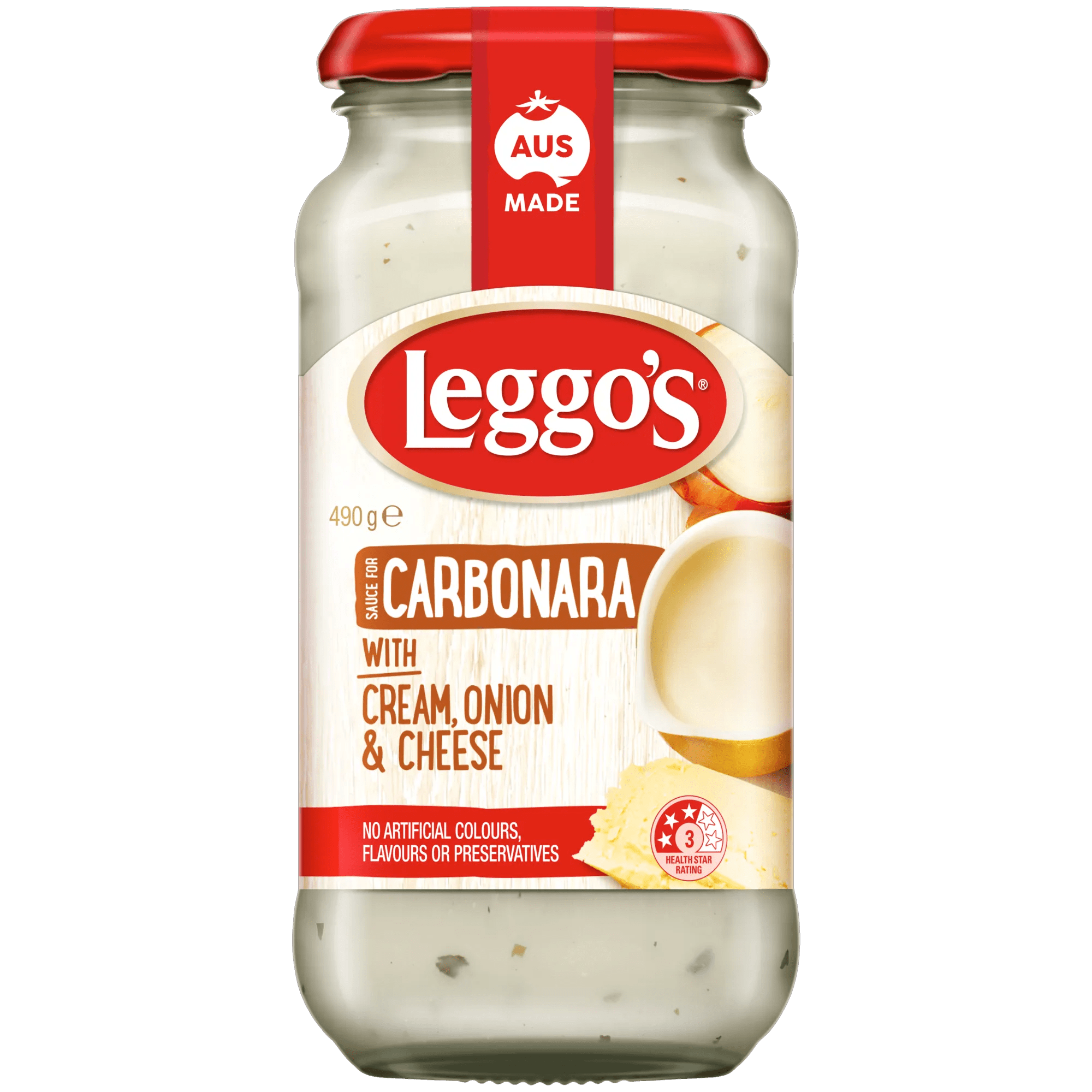 Leggos Pasta Sauce Carbonara 490 grams jarred