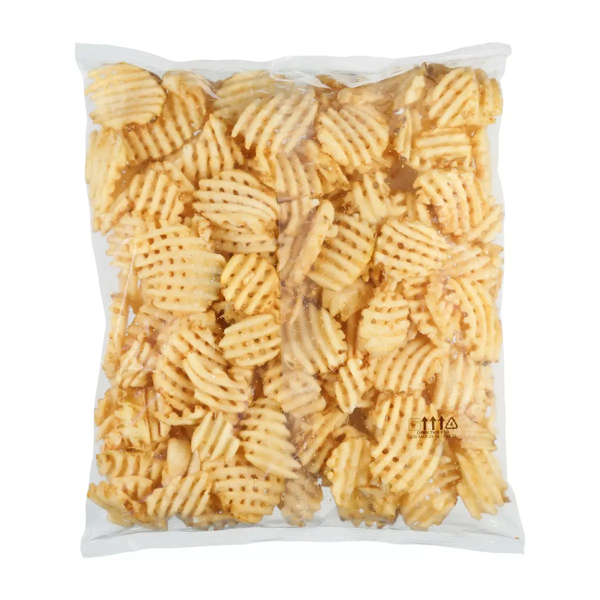 Simplot Bent Arm Ale® Fries Beer-battered Lattice Cut Fries, Skin On, Back Innerpack