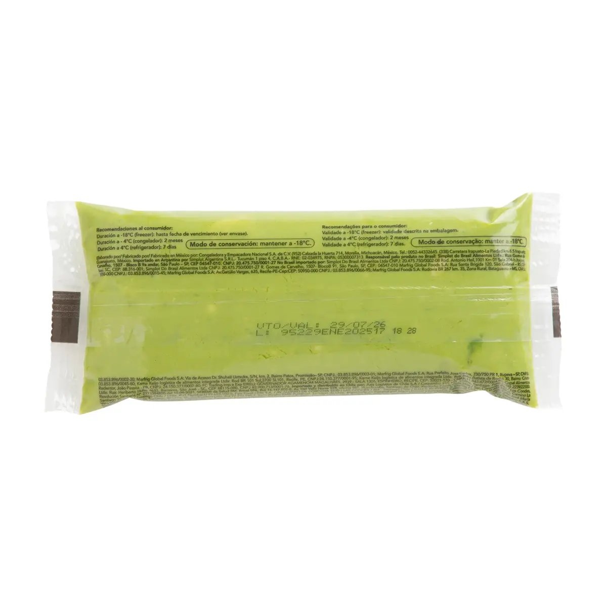 Simplot Harvest Fresh Avocados  Avocado Pulp, Frozen, Back Innerpack