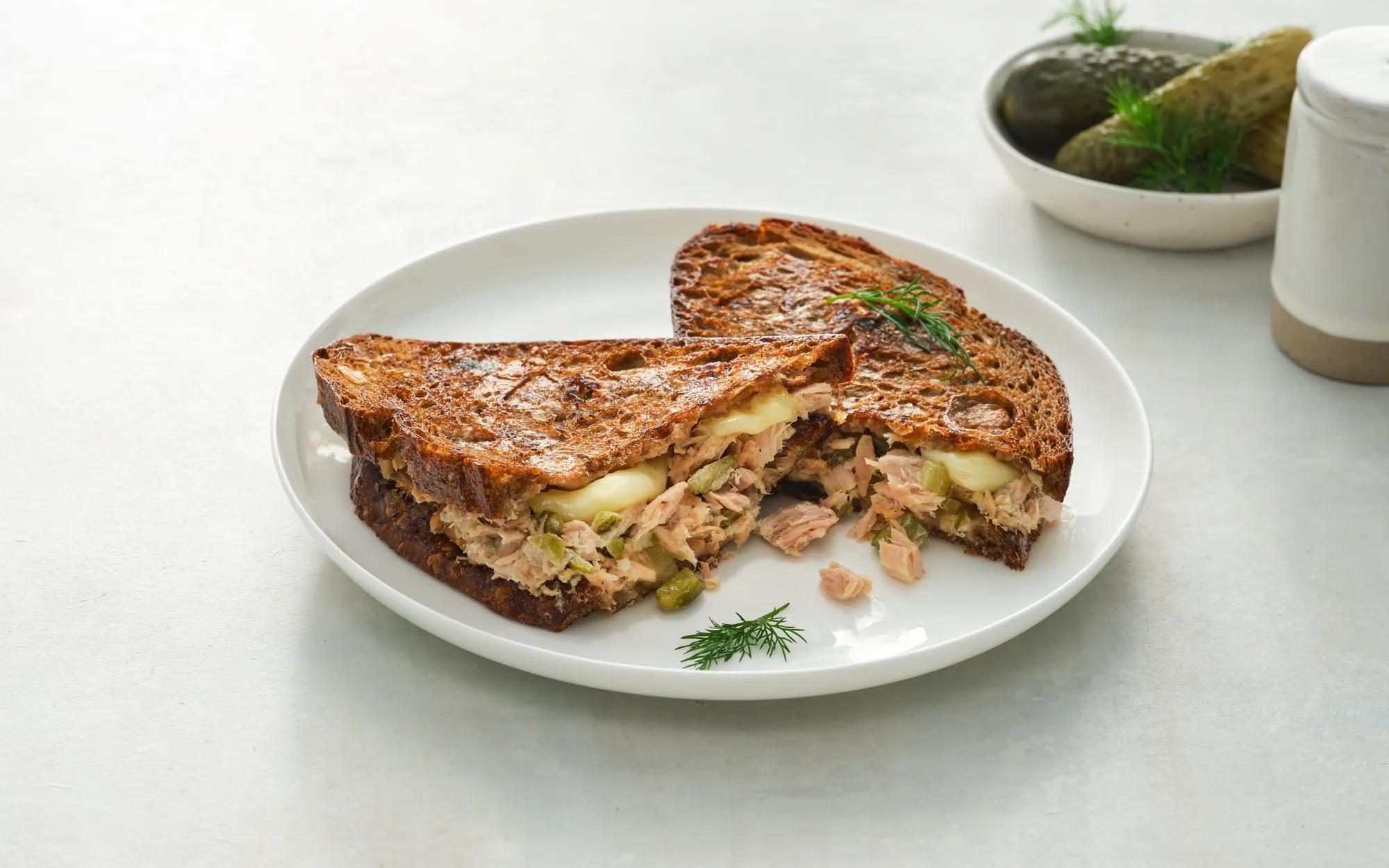 Tuna Cheese Pickle Melt