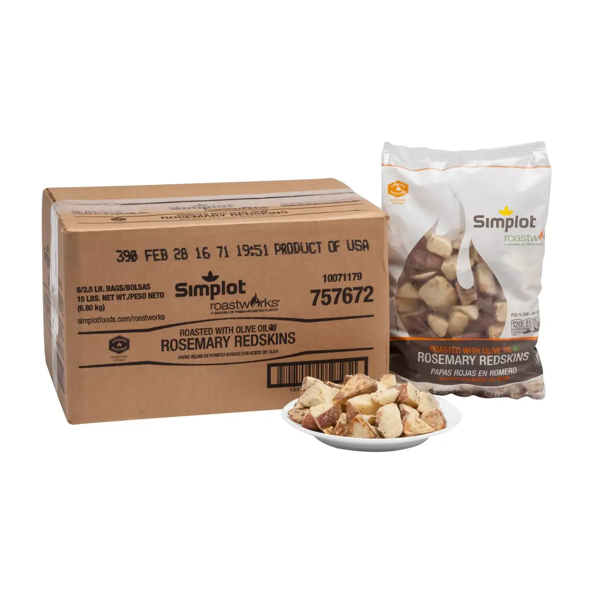 Simplot RoastWorks® Papas de cáscara roja rostizadas con romero, Estilo