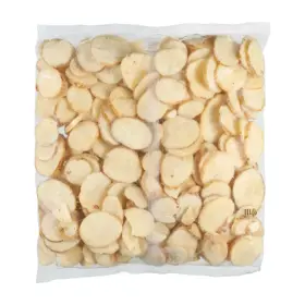 Simplot Megacrunch® Fries Rebanadas de papas con cobertura, con cáscara, Frente del paquete