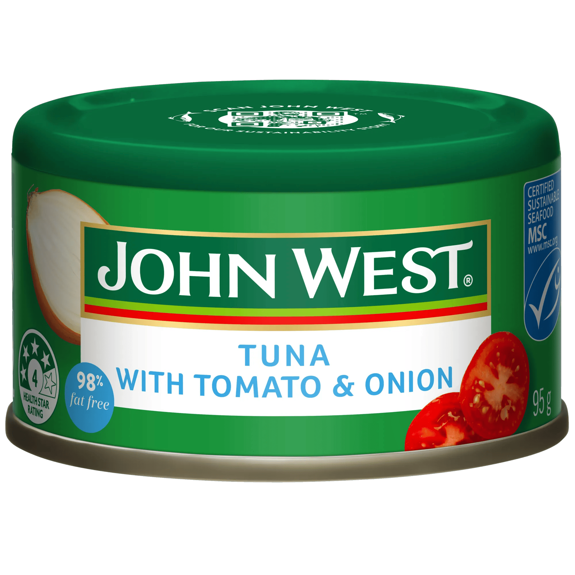 John West Tuna Light Onion and Tomato 95g, Can