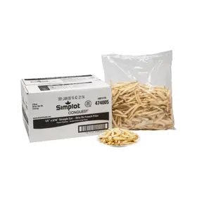 Simplot Conquest® Fries Papas a la francesa corte recto con cobertura transparente, con cáscara, Estilo