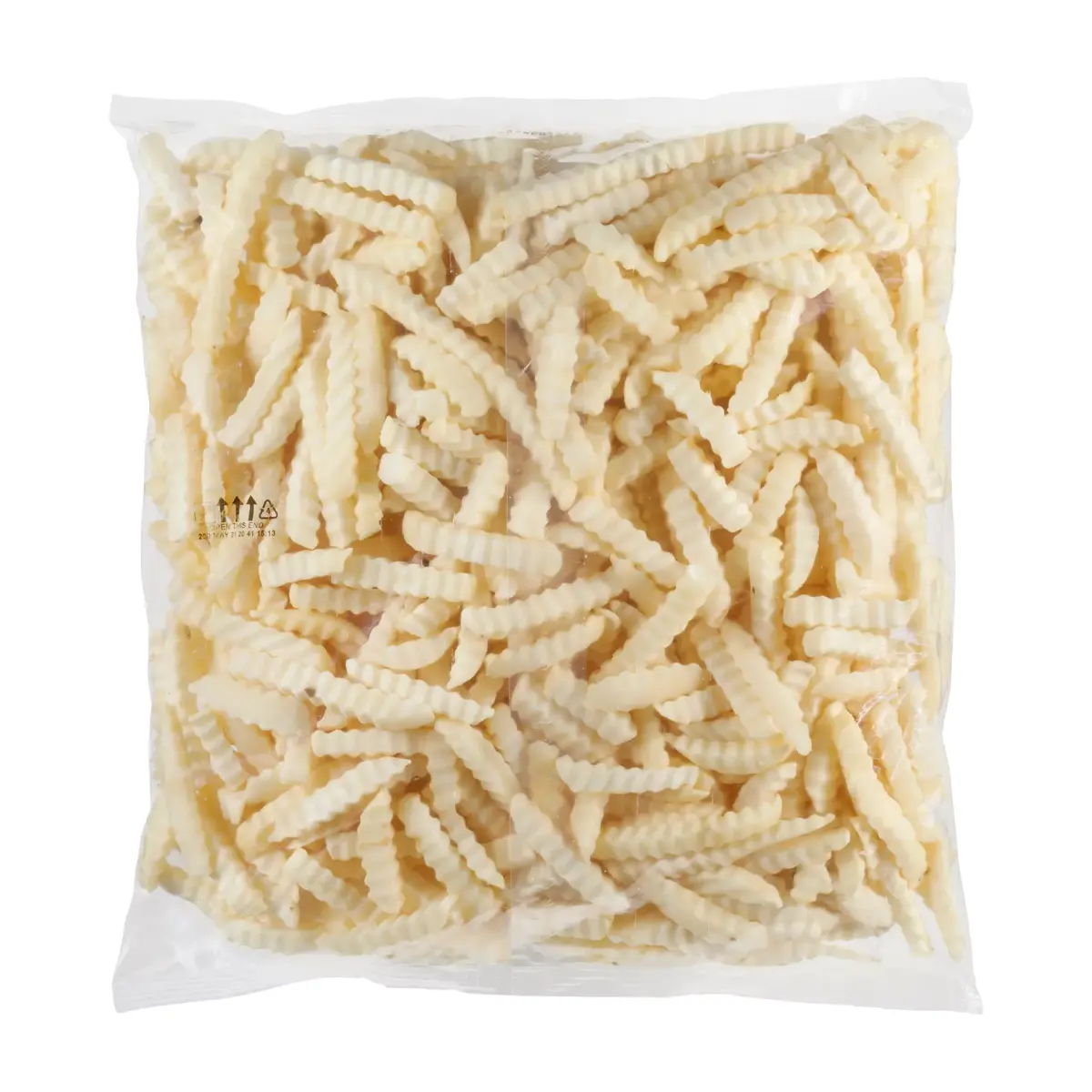Simplot Blue Ribbon® Fries Papas a la francesa corte ondulado, Reverso del paquete