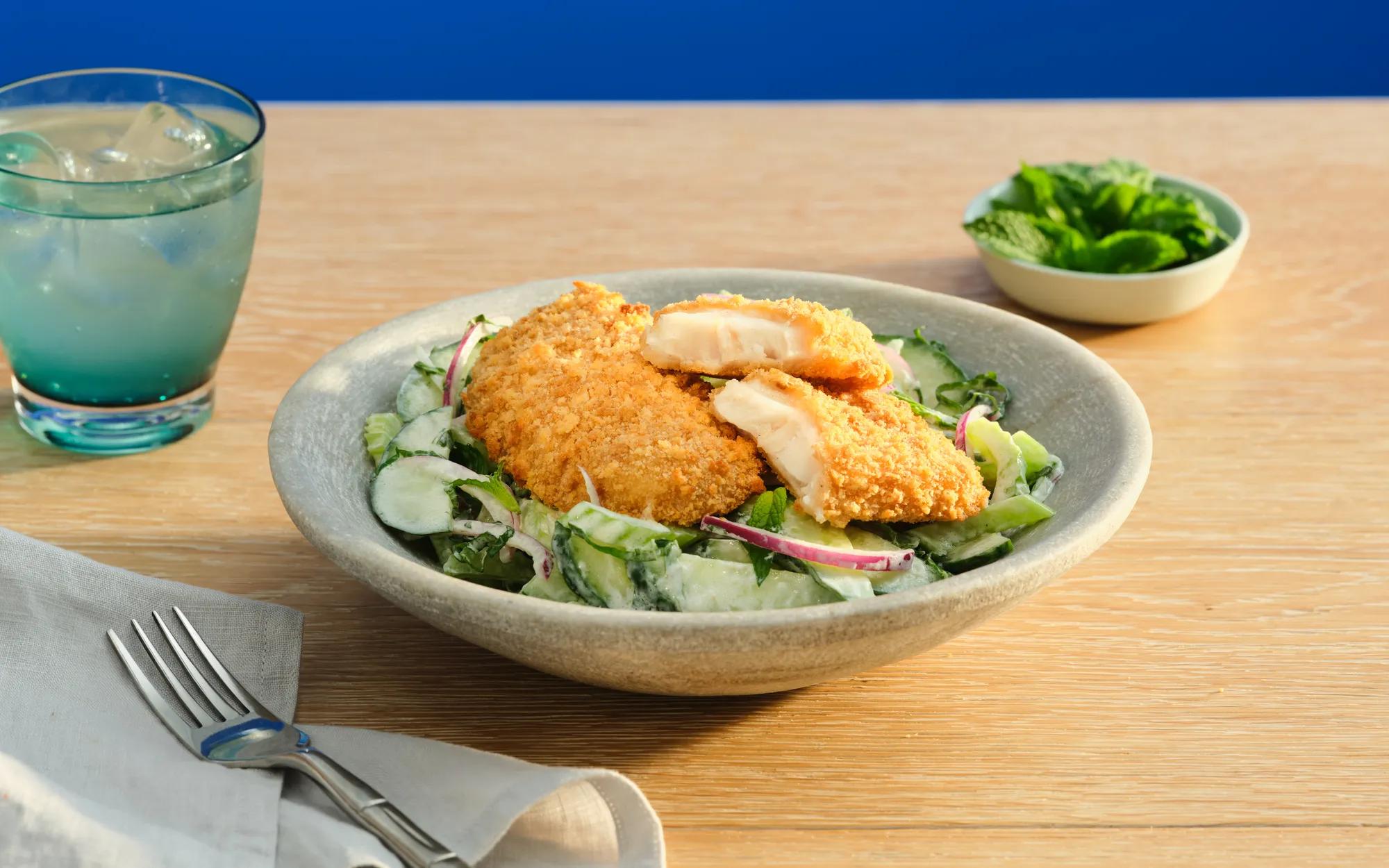 Air Baked Dory with Cucumber Salad