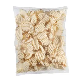 Simplot Conquest® Delivery+® Papas a la francesa corte lattice con cobertura transparente, con cáscara, Frente del paquete