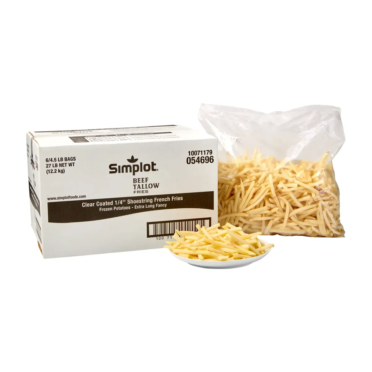 Simplot® Beef Tallow Fries & Formed Clear Coated Shoestring Fries, Styled