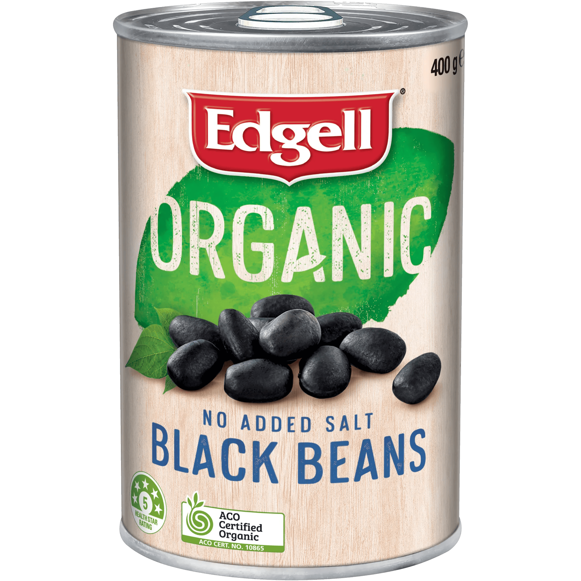 Edgell Organic No Added Salt Black Beans 400g, Can