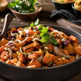Simplot RoastWorks® Roasted Sweet Potatoes, In Use