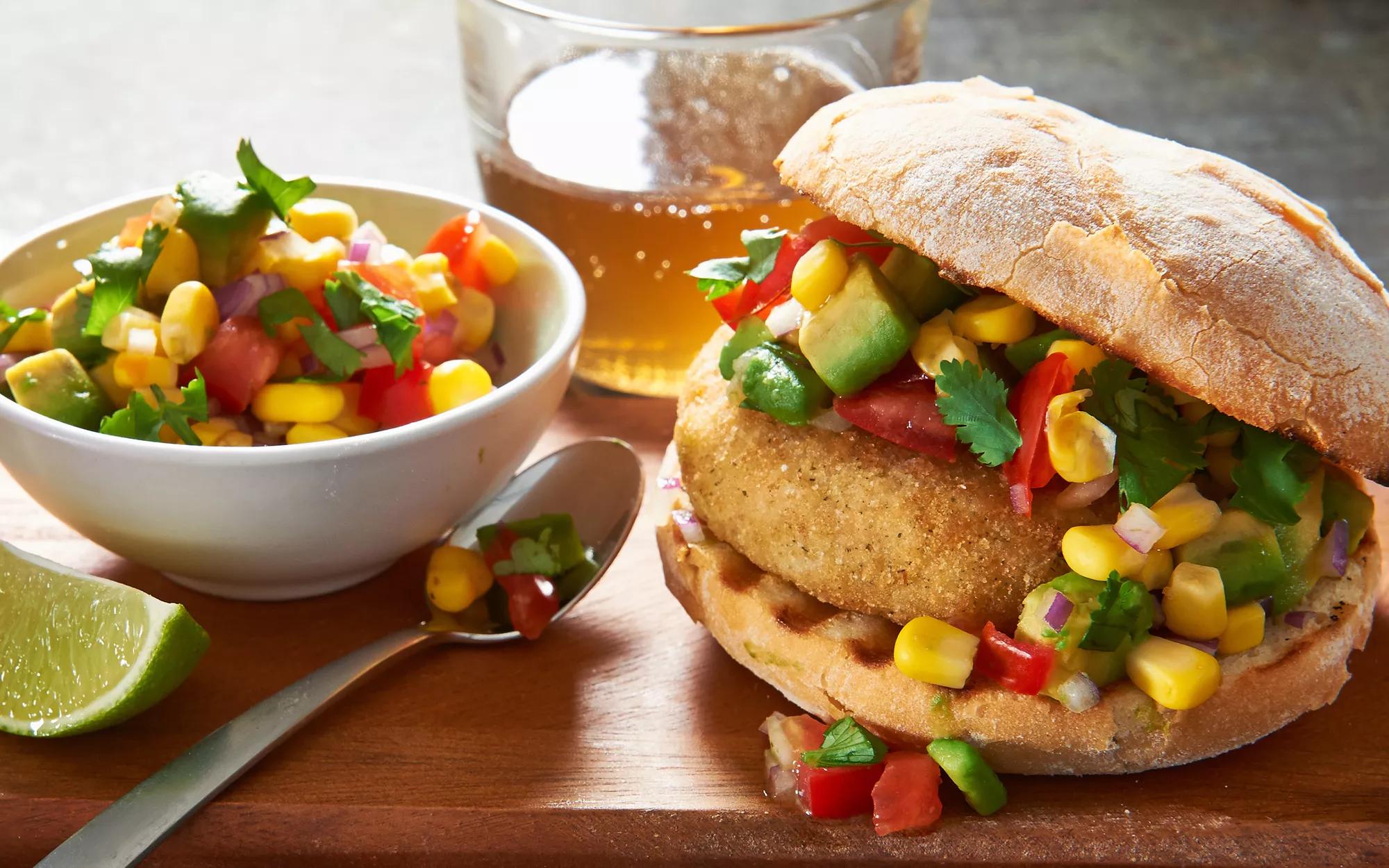 Salmon Cakes With Corn & Tomato Salsa