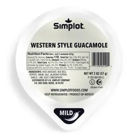 Simplot Harvest Fresh® Avocados Western Guacamole, Frozen, Front Innerpack