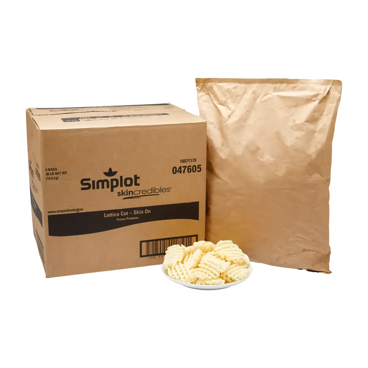 Simplot Skincredibles® Potatoes Lattice Cut Fries, Skin On, Styled