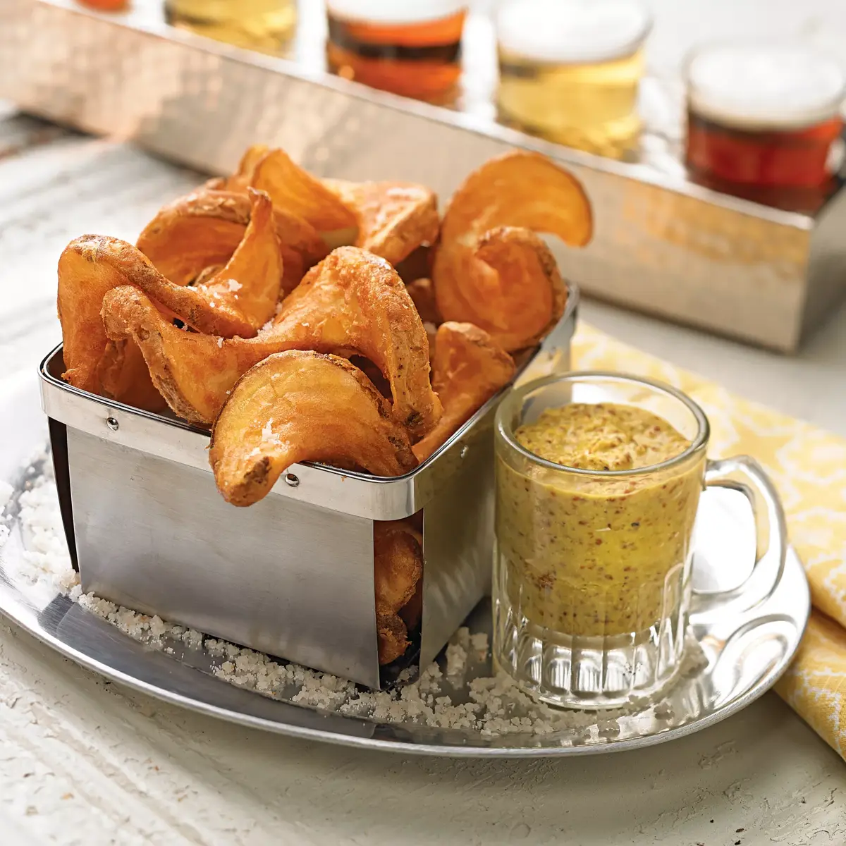 Simplot SIDEWINDERS™ Fries Original Cut Beer-batter flavored SIDEWINDERS™ Fries, Skin On, Styled