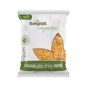 Simplot Simple Goodness™ Cebollas de estilo caramelizado RTE, Frente del paquete