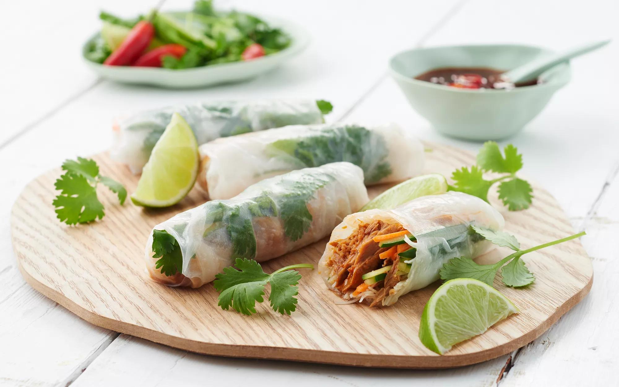 Vietnamese Tuna Rice Paper Rolls